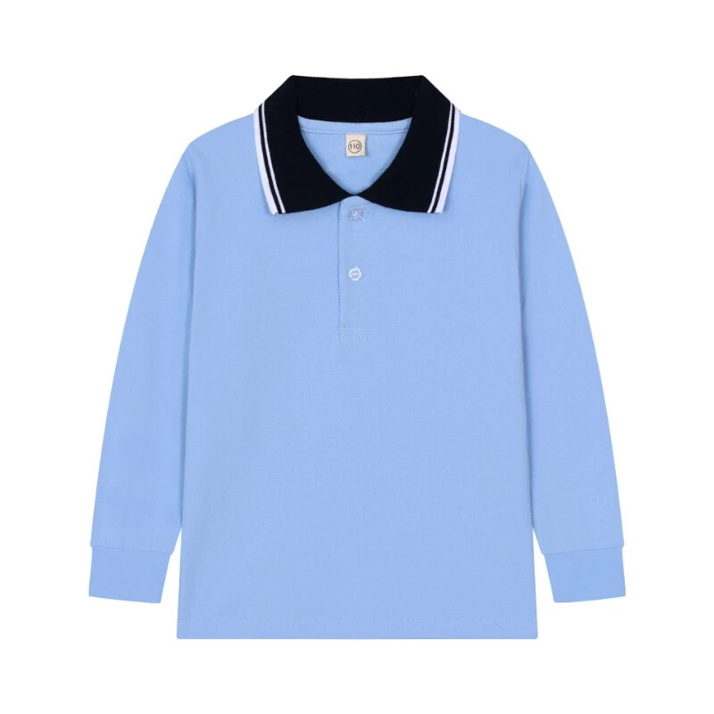 Μπλουζάκι πόλο για αγόρια μακρυμάνικο μπλουζάκι Παιδικό βαμβακερό σχολικό φόρμα Παιδικό πέτο Σχολικό μονόχρωμο πουκάμισο βάσης