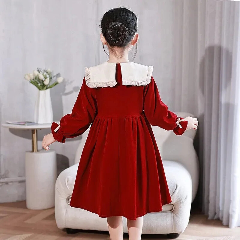 Stilingas ilgomis rankovėmis princesiškas sijonas mergaitėms pavasario rudeniui Naujiena Madinga elegantiška vaikiška suknelė