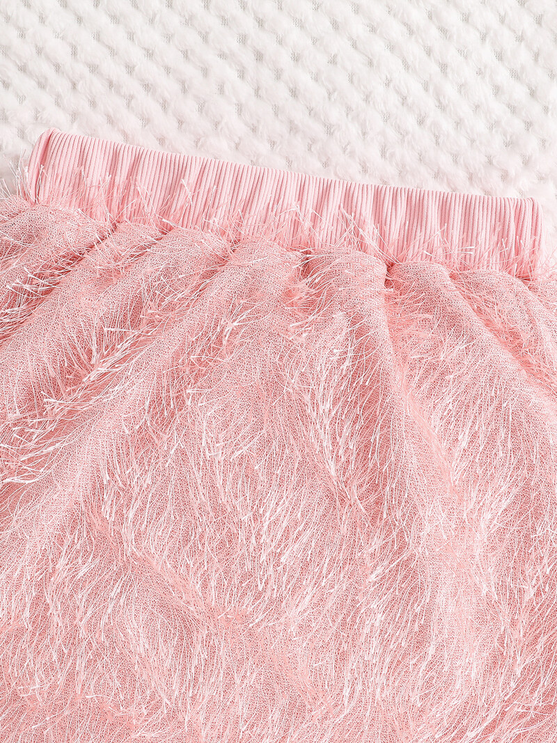 Bērnu pavasara un rudens jauna meiteņu modes jauks 2-daļīgs komplekts, rozā, apaļš kakls ar garām piedurknēm + savienojami Mao īsi svārki