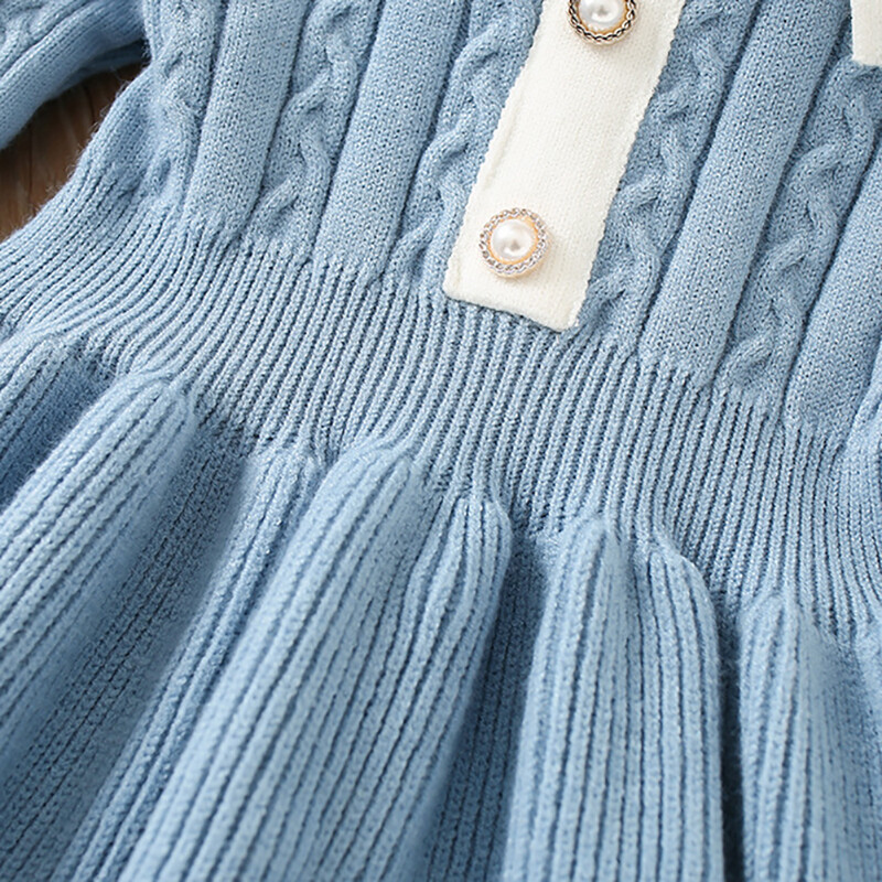 MILANCEL 2–7 G Bērnu apģērbs ar nolaižamu apkakli, bērnu kleita meitenēm priekšā ar pogām, volāniem, trikotāžas apģērbiem