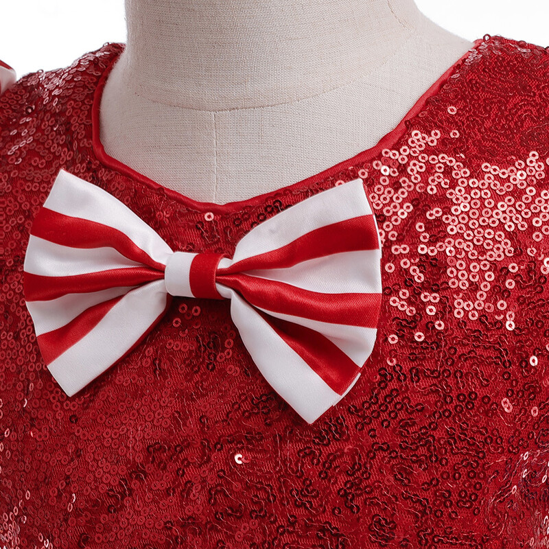 Ziemassvētku kostīmi meiteņu kleitas sarkanas svītras bērnu ballītei ballītei princešu kleitas elegants svētku apģērbs bērniem