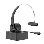 Zvanu centra biroja Bluetooth austiņas ar mikrofona uzlādes pamatni Bezvadu austiņas HiFi trokšņus slāpējošas austiņas datora klēpjdatoram