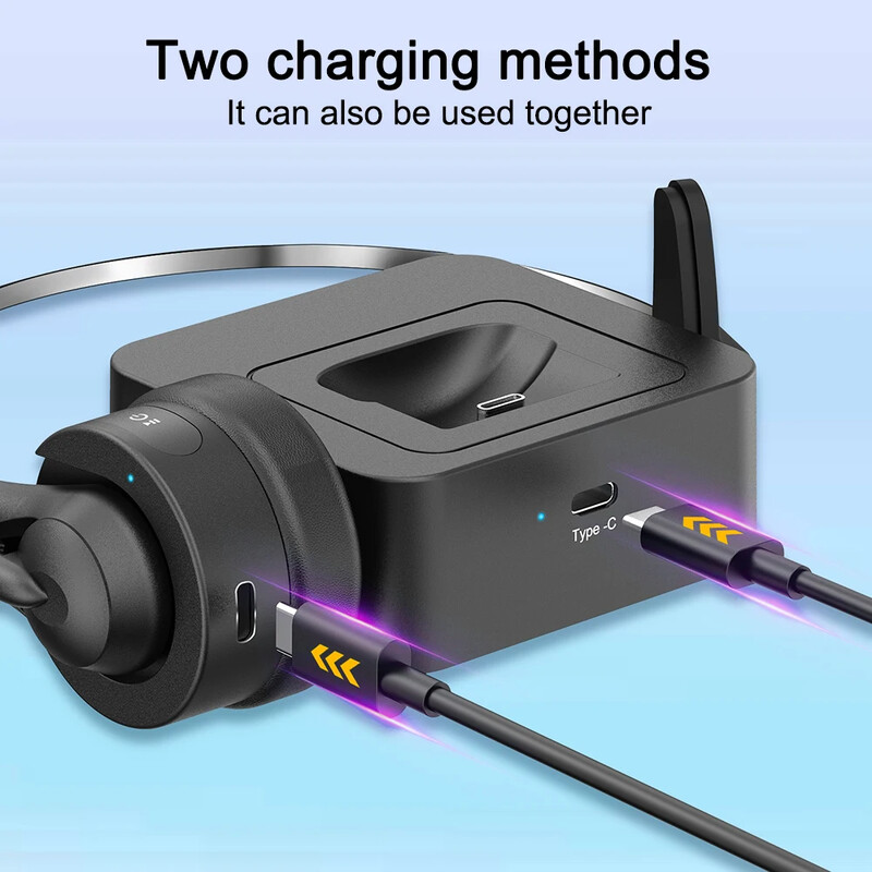 Zvanu centra biroja Bluetooth austiņas ar mikrofona uzlādes pamatni Bezvadu austiņas HiFi trokšņus slāpējošas austiņas datora klēpjdatoram