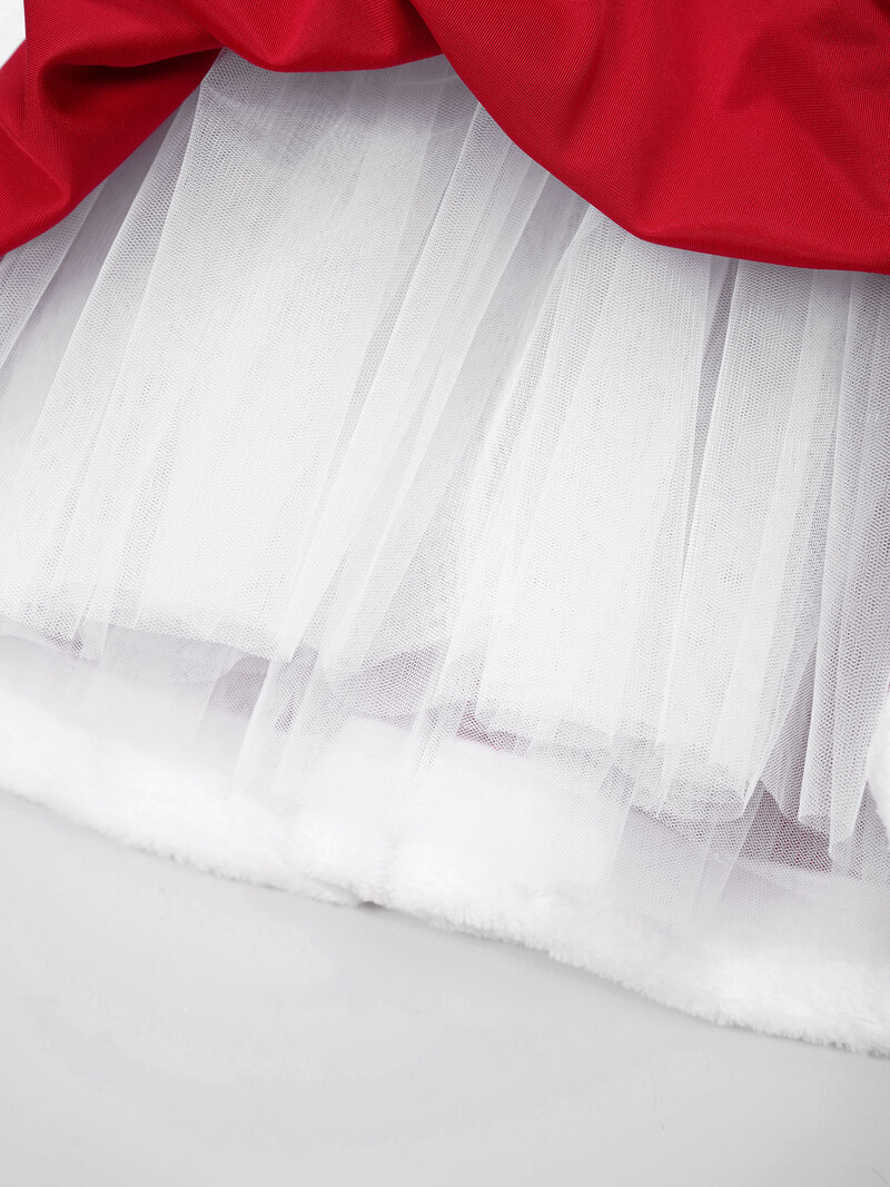 Bērnu meiteņu Ziemassvētku kleitas ar garām piedurknēm ar kapuci samta kleita Ziemassvētku vecīša kostīms, Jaungada ballīte 2025. gada Ziemassvētku kleita, svētku dāvanas