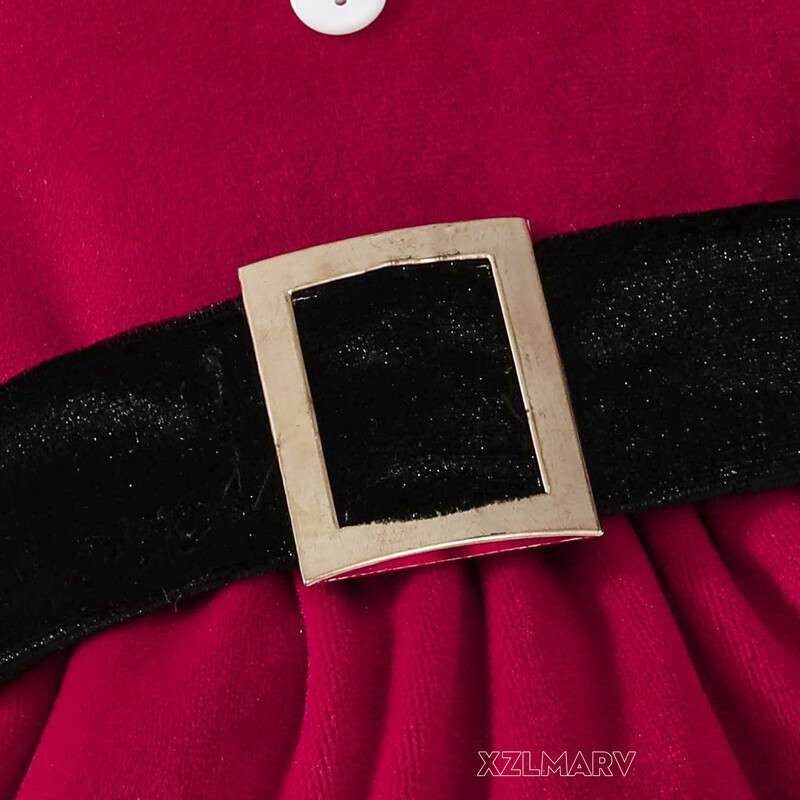 Rochii de Crăciun cu glugă pentru fetițe, Moș Crăciun, cu mânecă lungă, roșie de iarnă pentru petrecere de Crăciun, rochie de prințesă pentru copii