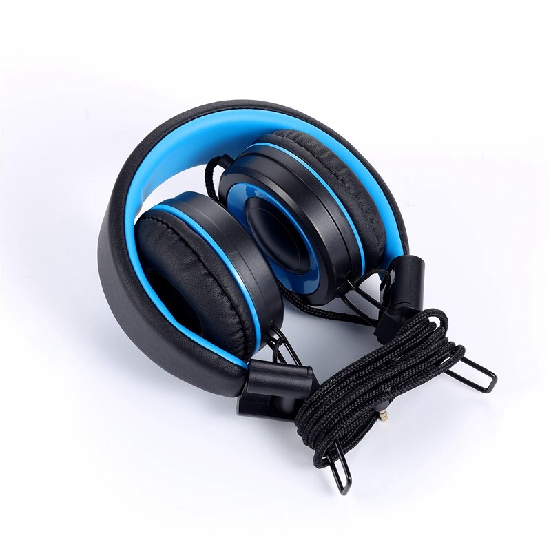 Bērnu Austiņas Austiņas Vadu Krāsains Klēpjdators Planšetdators Tālrunis Mācībām Tiešsaistes Klase Austiņas Izturīgas, Melns+Zils