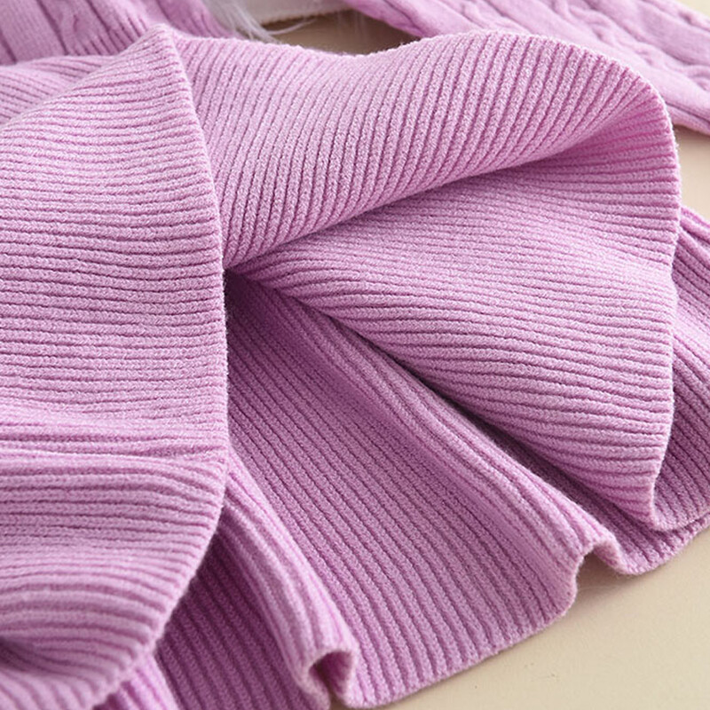 Žiemos mergaičių mezgimo vilnonė suknelė ilgomis rankovėmis rudens mergaičių kūdikių raukiniai Megzta princesė megztinė suknelė Laisvalaikio drabužiai