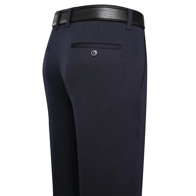 Pantaloni de costum Bărbați Pantaloni casual de afaceri Rochie formală Pantaloni drepți Elastic Negru Bleumarin Îmbrăcăminte pentru bărbați