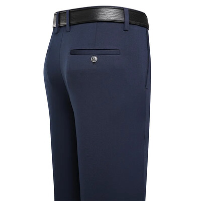 Pantaloni de costum Bărbați Pantaloni casual de afaceri Rochie formală Pantaloni drepți Elastic Negru Bleumarin Îmbrăcăminte pentru bărbați