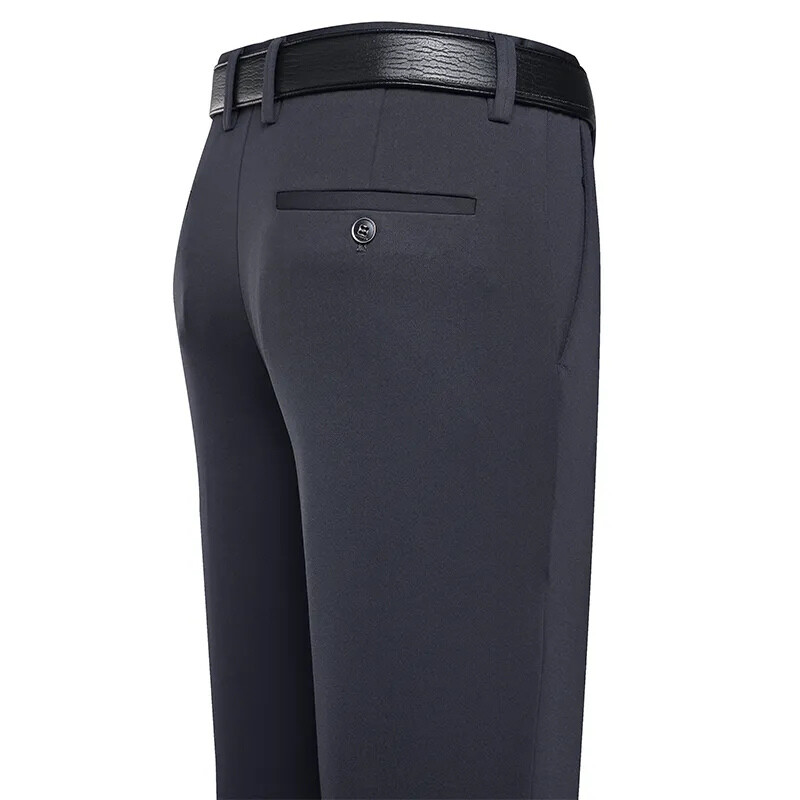 Pantaloni de costum Bărbați Pantaloni casual de afaceri Rochie formală Pantaloni drepți Elastic Negru Bleumarin Îmbrăcăminte pentru bărbați
