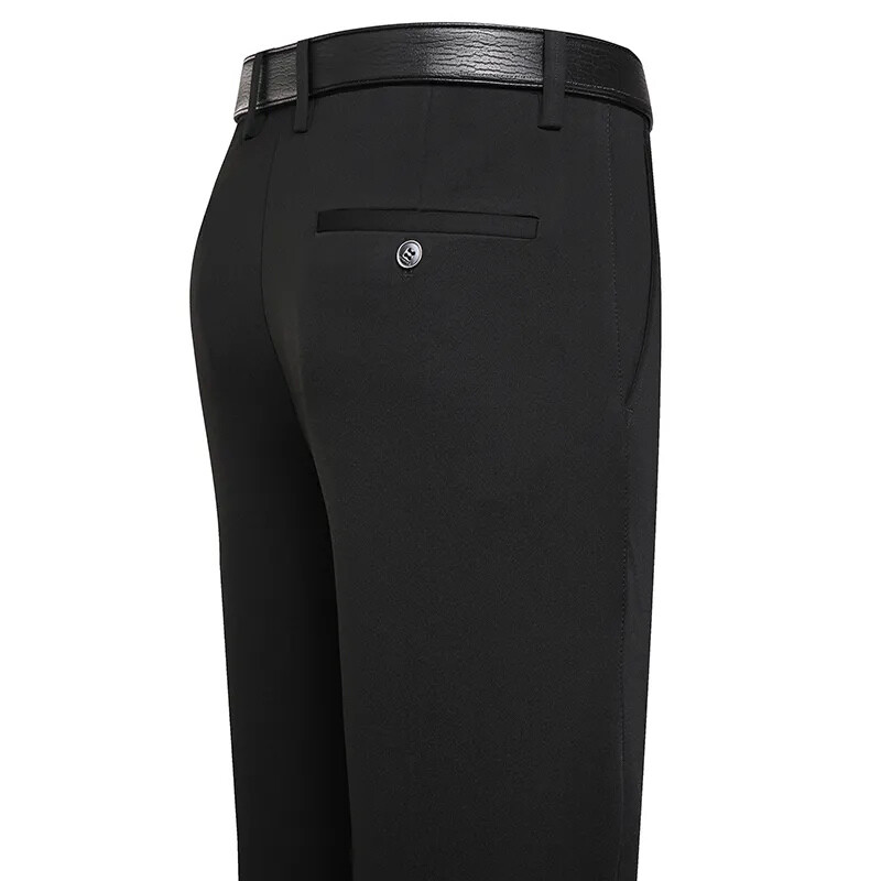 Pantaloni de costum Bărbați Pantaloni casual de afaceri Rochie formală Pantaloni drepți Elastic Negru Bleumarin Îmbrăcăminte pentru bărbați