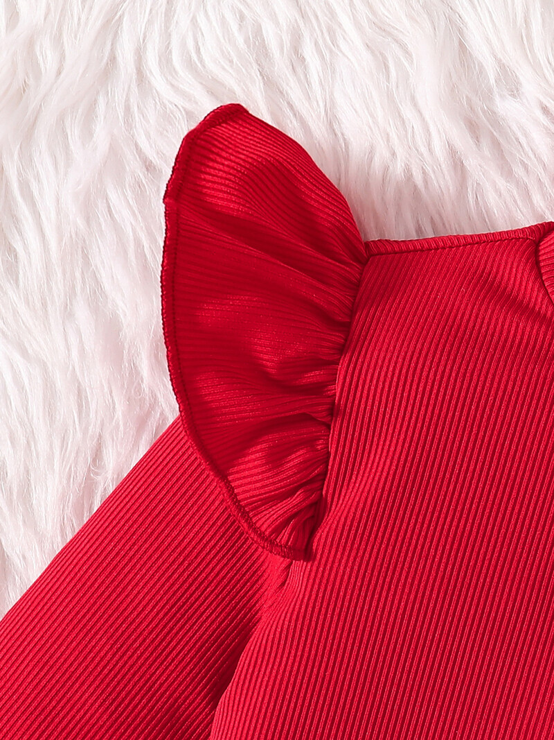 Bērnu pavasara un rudens jaunās modes 2 komplekti sarkans trikotāžas krekls ar garām piedurknēm līdz kakla vidum un rūtaini svārki + moderna rūtainā cepure