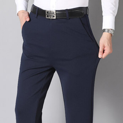 29-42 Pantaloni de costum casual de afaceri de vară subțiri pentru bărbați Pantaloni lungi pentru bărbați, cu mâneci drepte, elastice, pantaloni formali, plus 28-40