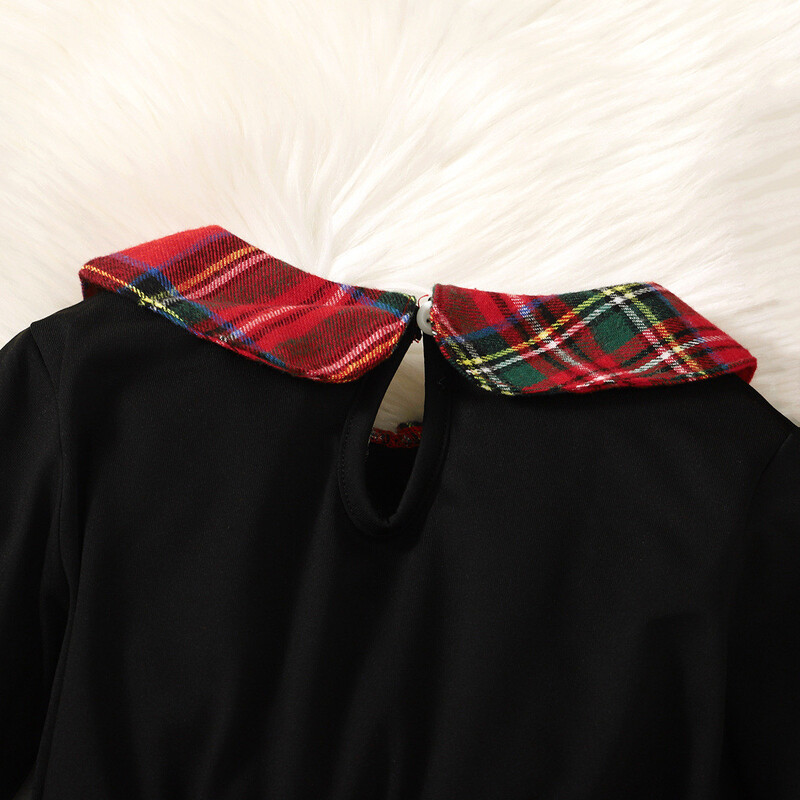 Toamnă și iarnă 4-7 ani Rochie de fetiță cool cu mânecă lungă în carouri Top rochie prințesă cu pălărie