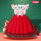 Jauna ziemassvētku bērnu kleita meitenēm vasaras īsām piedurknēm bantīte bērnu kleita ikdienišķai ventilācijai komfortabls, mīļš meiteņu apģērbs