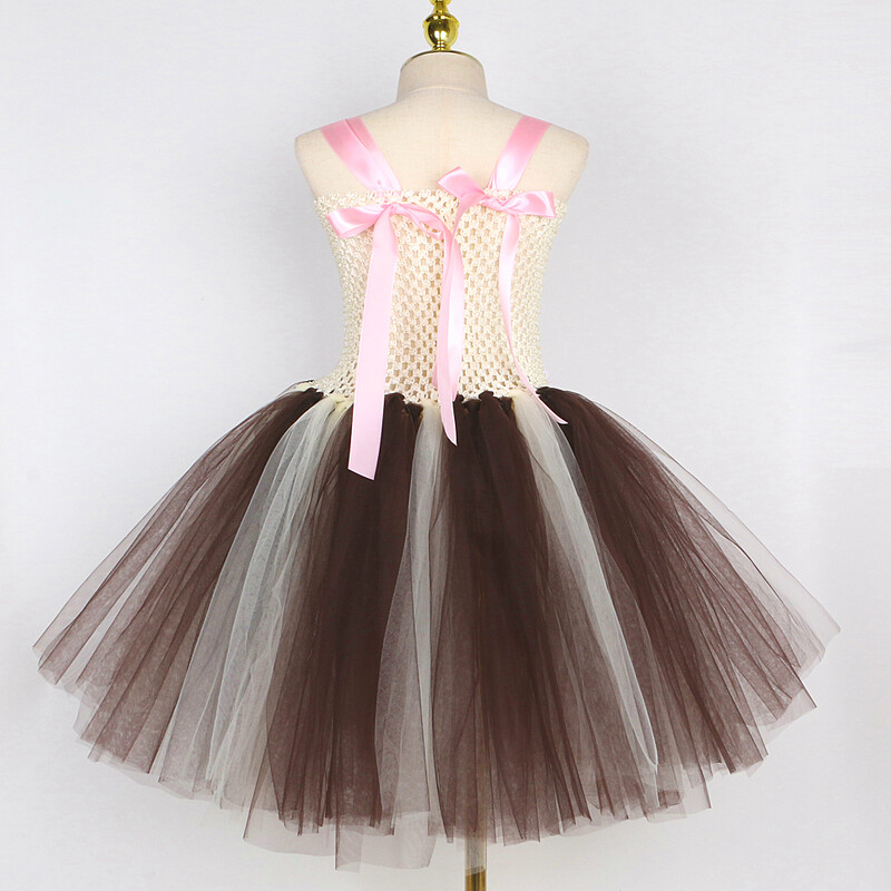 Rozā ziedi, briežu kostīmi meitenēm Ziemassvētku brīvdienu kleita bērniem Ziemeļbrieža Ziemassvētku tērps bērniem Jaungada apģērbs Dāvana