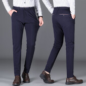 Muška odjeća Proljeće Jesen Jednobojne džepove s gumbima i patentnim zatvaračem Svečane ravne hlače Poslovne klasične retro hlače za dječake