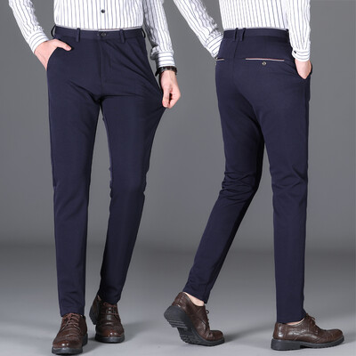 Muška odjeća Proljeće Jesen Jednobojne džepove s gumbima i patentnim zatvaračem Svečane ravne hlače Poslovne klasične retro hlače za dječake