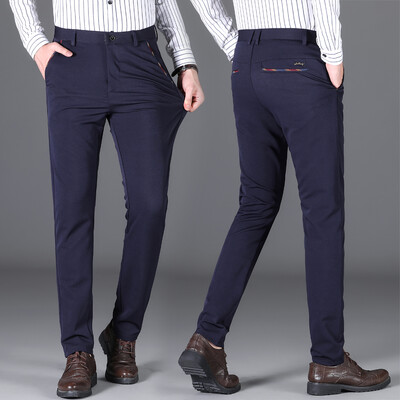 Muška odjeća Proljeće Jesen Jednobojne džepove s gumbima i patentnim zatvaračem Svečane ravne hlače Poslovne klasične retro hlače za dječake