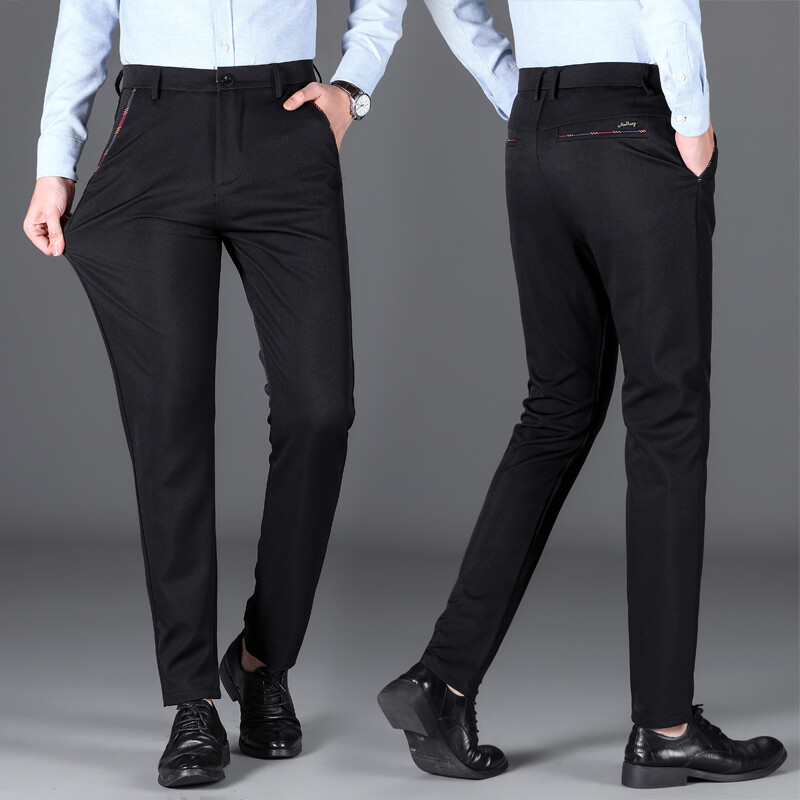 Muška odjeća Proljeće Jesen Jednobojne džepove s gumbima i patentnim zatvaračem Svečane ravne hlače Poslovne klasične retro hlače za dječake