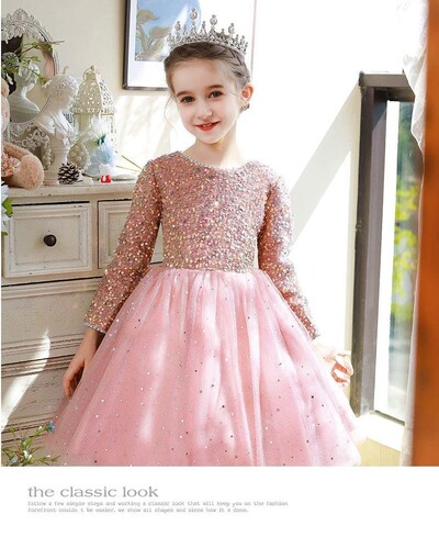 Gyermek születésnapi estélyi ruha rózsaszín lány zongora ruha Kislány kifutó virág gyerek esküvői ruha hercegnő ruha őszi és