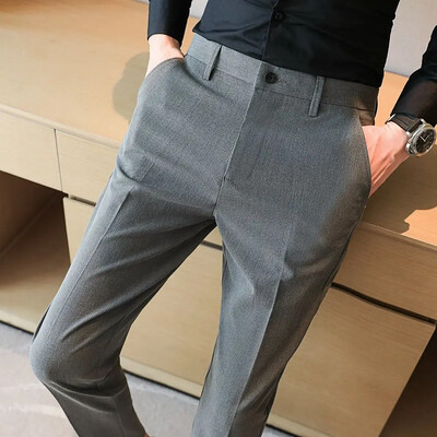 Fluid Man Suits Bikses Biznesa elastīgas Sociālās Pielāgošanas Stretch Bikses vīriešiem Drapētas Classic New in Cheap Drēbes Piedāvājums Kleita
