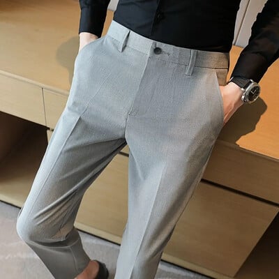 Fluid Man Suits Bikses Biznesa elastīgas Sociālās Pielāgošanas Stretch Bikses vīriešiem Drapētas Classic New in Cheap Drēbes Piedāvājums Kleita