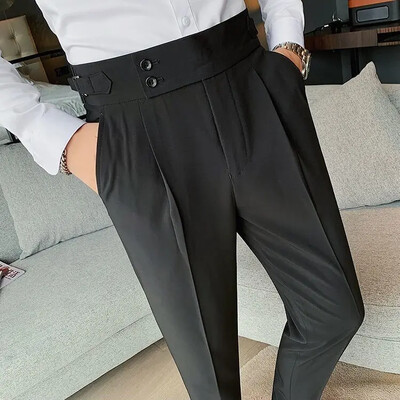 Socialinis siuvimas Verslo Baggy Kelnės vyrams Tressed Slim Fit Vyriški Kostiumai Kelnės Pavasariniai Drabužiai Prabangus Aukštyn Korėjos Atsiliepimai Daugelis