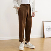 Khaki Slim Fit Bikses vīriešiem Brūns tresed Vīriešu uzvalki Bikses Lēti 2024. gada vasara Jaunums kleita Darba apģērbs Eleganta apģērba piedāvājums