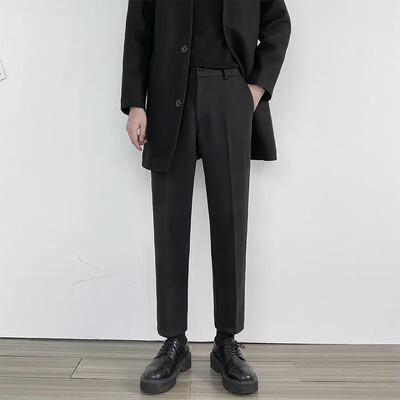 Khaki Slim Fit Bikses vīriešiem Brūns tresed Vīriešu uzvalki Bikses Lēti 2024. gada vasara Jaunums kleita Darba apģērbs Eleganta apģērba piedāvājums