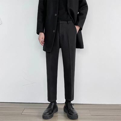 Khaki Slim Fit Bikses vīriešiem Brūns tresed Vīriešu uzvalki Bikses Lēti 2024. gada vasara Jaunums kleita Darba apģērbs Eleganta apģērba piedāvājums