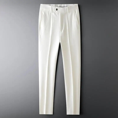 Drapētas, gludas, taisnas bikses vīriešiem Harēms Bikses Vīriešu uzvalki Uzvalks Luksusa Audums Mode Svinīgs Plāns Ikdienišķs Augstas kvalitātes Saģērbt