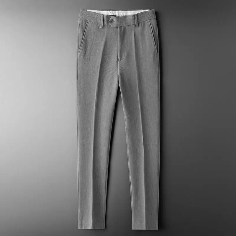 Drapētas, gludas, taisnas bikses vīriešiem Harēms Bikses Vīriešu uzvalki Uzvalks Luksusa Audums Mode Svinīgs Plāns Ikdienišķs Augstas kvalitātes Saģērbt
