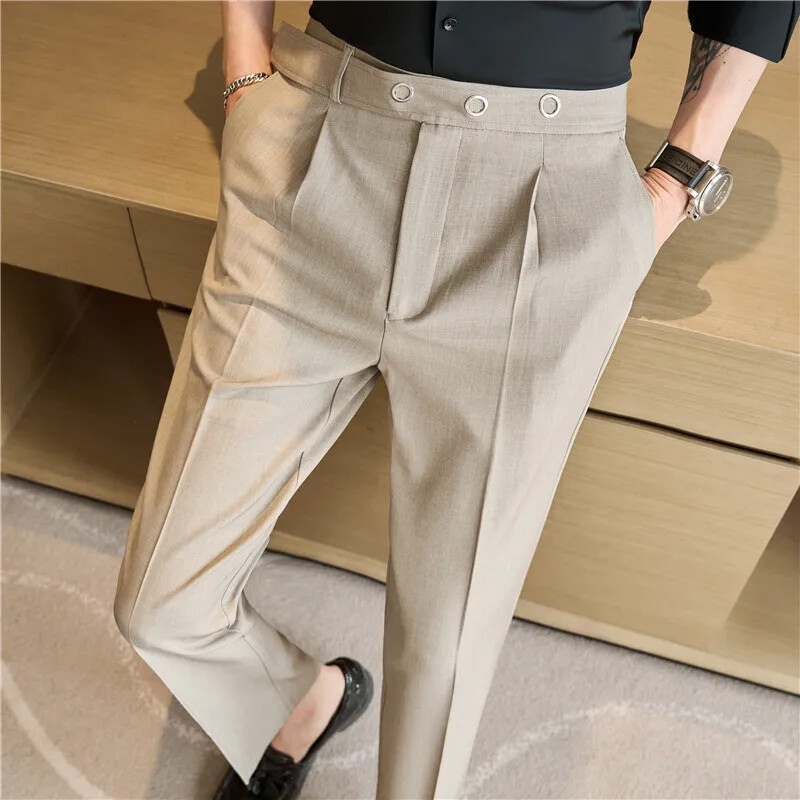 Ανδρικό φόρεμα παντελόνι παντελόνι 2024 Άνοιξη Νέο Solid Casual Slim Suit Παντελόνι Business Straight Pantalones Hombre Fashion Ανδρικά ρούχα
