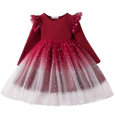 Καυτό κόκκινο χριστουγεννιάτικο φόρεμα για κορίτσια Ρούχα γενεθλίων για παιδικό πάρτι Χειμερινό φθινόπωρο Παιδικές παγιέτες κορίτσια 2024 Πρωτοχρονιάτικη χριστουγεννιάτικη στολή