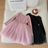 Κορεάτικη εκδοχή του Newborn Baby Girls casual μακρυμάνικο φθινοπωρινό παιδικό δικτυωτό χνουδωτό φούστα χορού βαμβακερή φούστα πριγκίπισσας