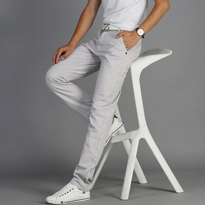 Biznesa vīriešu uzvalka bikses, taisnas, šauras, sociāli pielāgotas rūtainas vīriešu vasaras bikses.