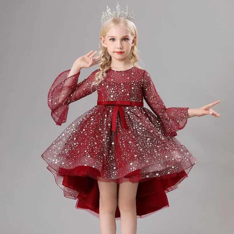 Mazuļu meiteņu ballīte Ziemassvētku Gala kāzu dzimšanas diena Princeses Kleitas Bērnu kleitas 5 8 līdz 10 11 gadus veci bērnu zili eleganti kostīmi