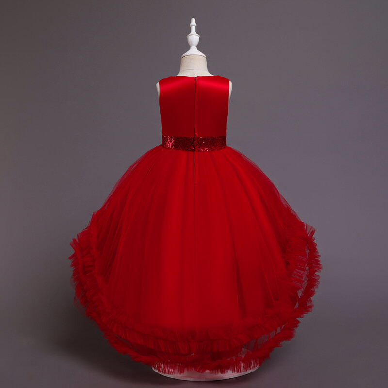 Crvena lepršava dječja princeza haljina za djevojčice od 2 do 10 godina, svečane haljine bez rukava, elegantna dječja odjeća za DJEČJU