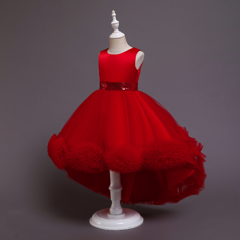 Crvena lepršava dječja princeza haljina za djevojčice od 2 do 10 godina, svečane haljine bez rukava, elegantna dječja odjeća za DJEČJU