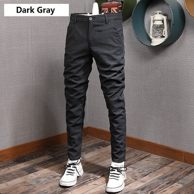 Vīriešu melnas uzvalka bikses rudens lietišķas, taisnas, šauras formas bikses