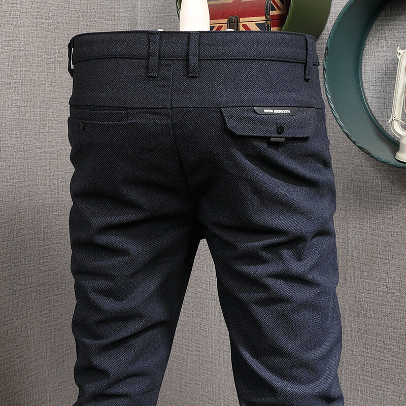 Vīriešu melnas uzvalka bikses rudens lietišķas, taisnas, šauras formas bikses