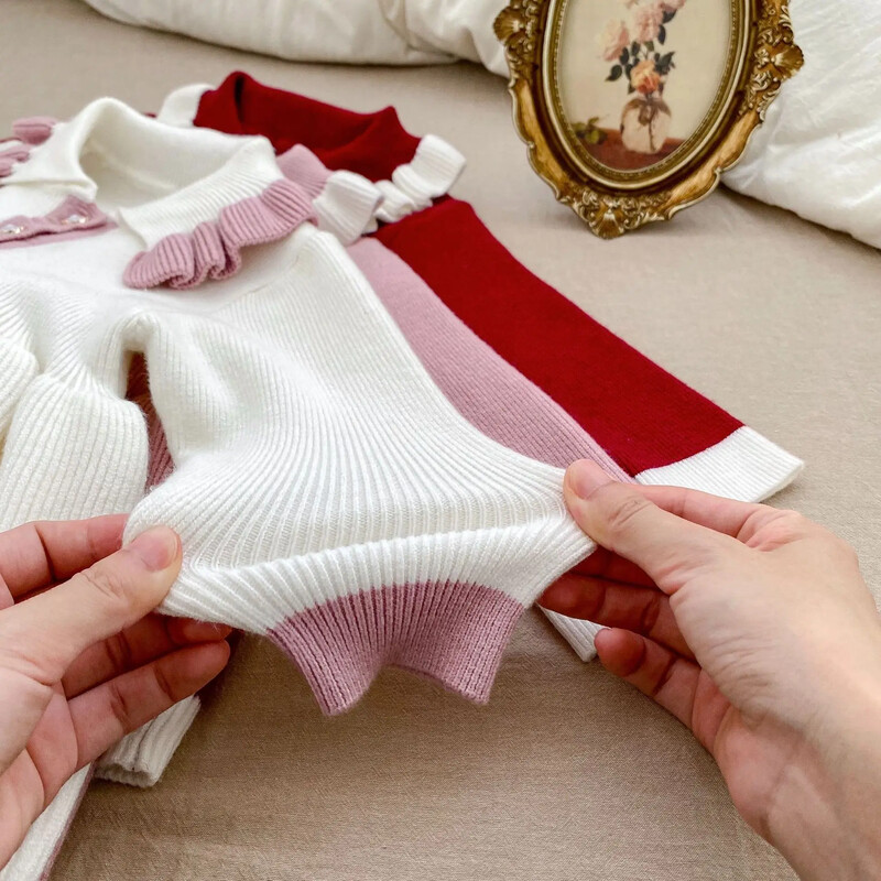 Πλεκτό πουλόβερ φόρεμα 1-6T νήπιο Παιδικό μωρό κορίτσι Φόρεμα πλεκτό Φόρεμα κομψά χοντρά ζεστά ρούχα Βρεφικά πλεκτά φόρεμα πριγκίπισσας