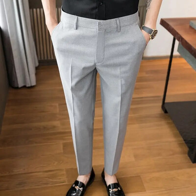 Ανδρικά κοστούμια ίσια ντραπέ Παντελόνι εργασίας για άντρες Υγρό γραφείου Νέο σε υψηλής ποιότητας ύφασμα φορέματος κινέζικης ομορφιάς Καλοκαίρι 2024 Up