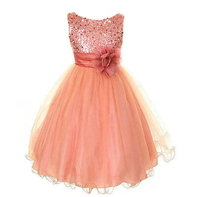 Nove dječje svečane haljine za djevojčice Rođendanske vjenčanice sa šljokicama i cvjetnom trakom Svečana dječja odjeća Vestido