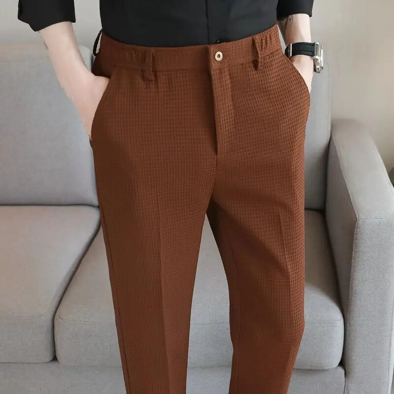 Fehér nadrág férfiaknak Üzleti férfi öltönyök nadrágok táskás társasági szabás kiváló minőségű olcsó nadrág munkaruha ránctalanító ruha