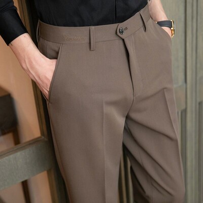 Vīriešu ikdienišķas bikses Biroja šūšana Bizness Slim Fit Plānas vasaras vīriešu bikses Klasiskas liela izmēra Harajuku Modes tendence Regulāri