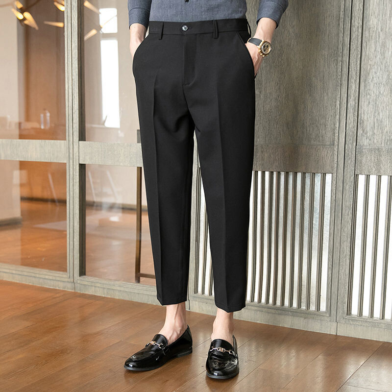 Vīriešu ikdienišķas bikses Biroja šūšana Bizness Slim Fit Plānas vasaras vīriešu bikses Klasiskas liela izmēra Harajuku Modes tendence Regulāri