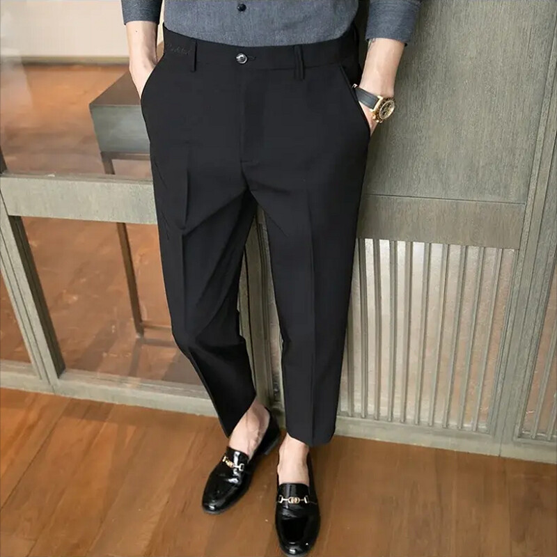 Vīriešu ikdienišķas bikses Biroja šūšana Bizness Slim Fit Plānas vasaras vīriešu bikses Klasiskas liela izmēra Harajuku Modes tendence Regulāri