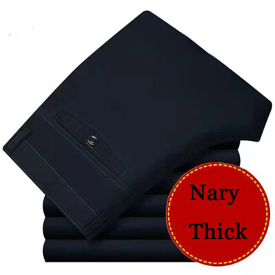 Ανδρικό 100% βαμβάκι καλοκαιρινό λεπτό κλασικό παντελόνι φθινοπωρινό χοντρό επαγγελματικό μόδα Άνετο ελαστικό ίσιο παντελόνι